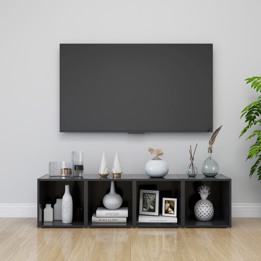 vidaXL szürke forgácslap TV-szekrény 37 x 35 x 37 cm