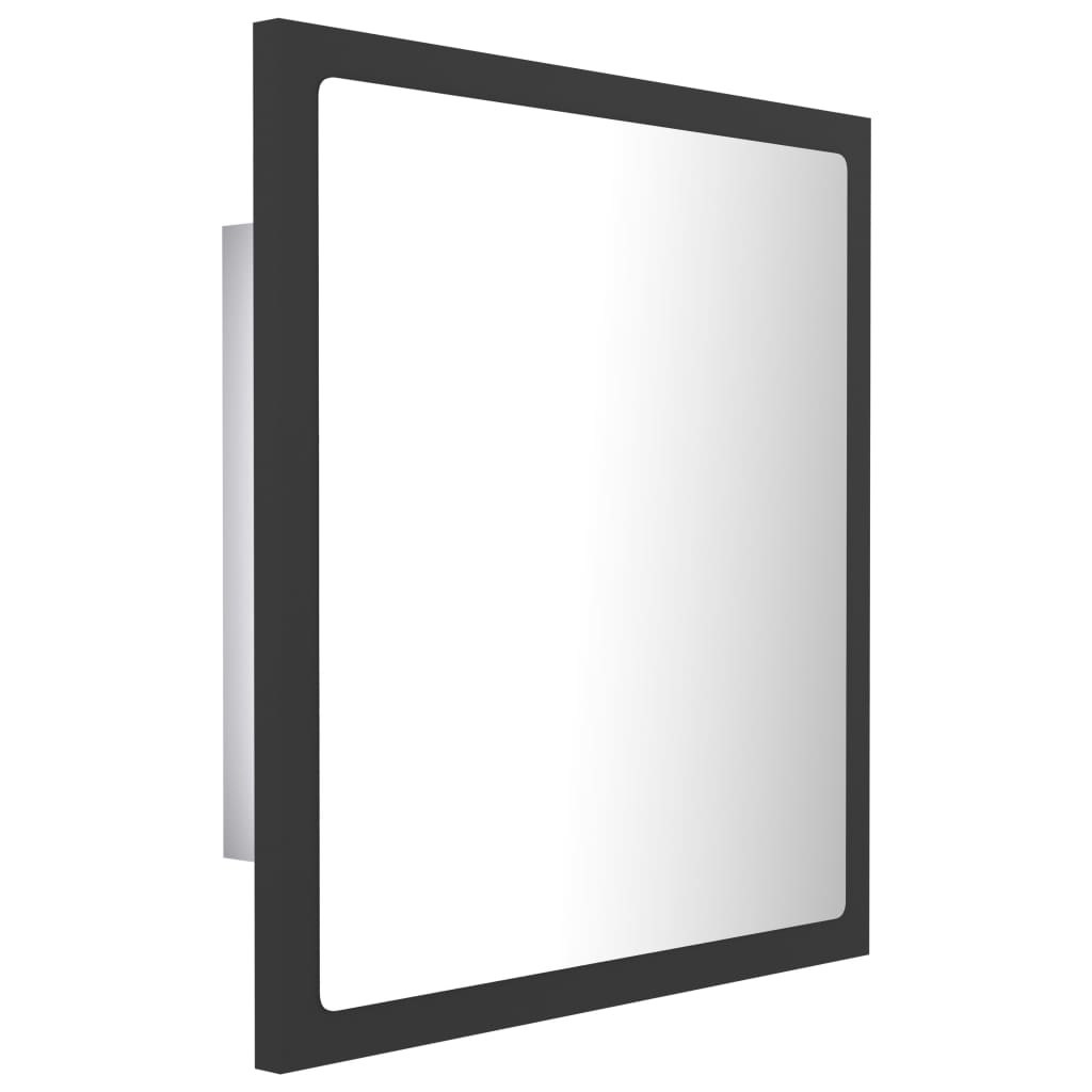 vidaXL szürke akril LED-es fürdőszobai tükör 40 x 8,5 x 37 cm