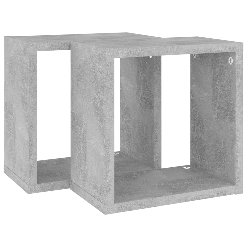 vidaXL 2 db betonszürke fali kockapolc 26 x 15 x 26 cm