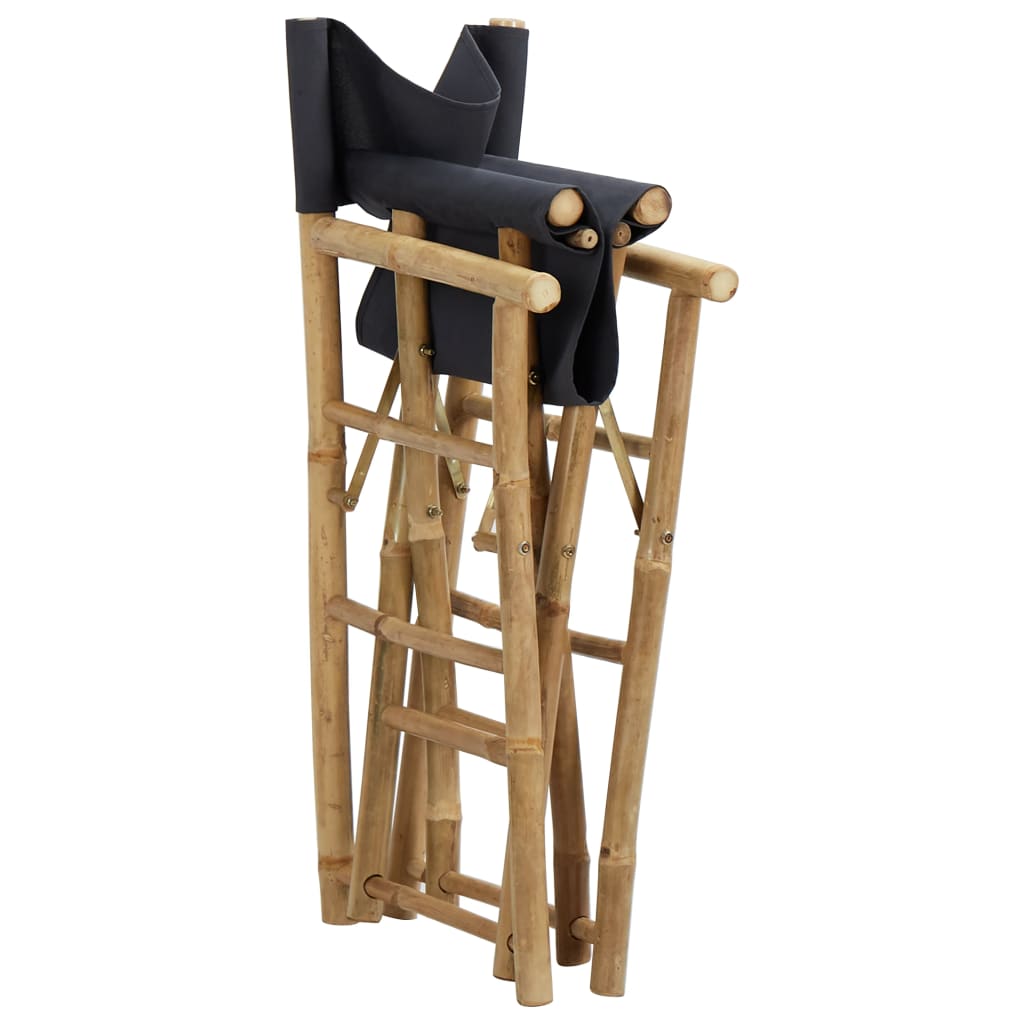 vidaXL 2 db sötétszürke bambusz és szövet összecsukható rendezői szék