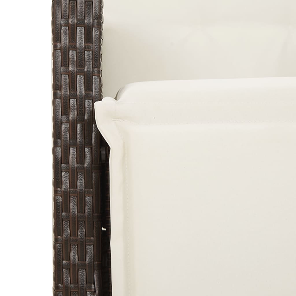 vidaXL barna polyrattan dönthető kerti szék lábtartóval