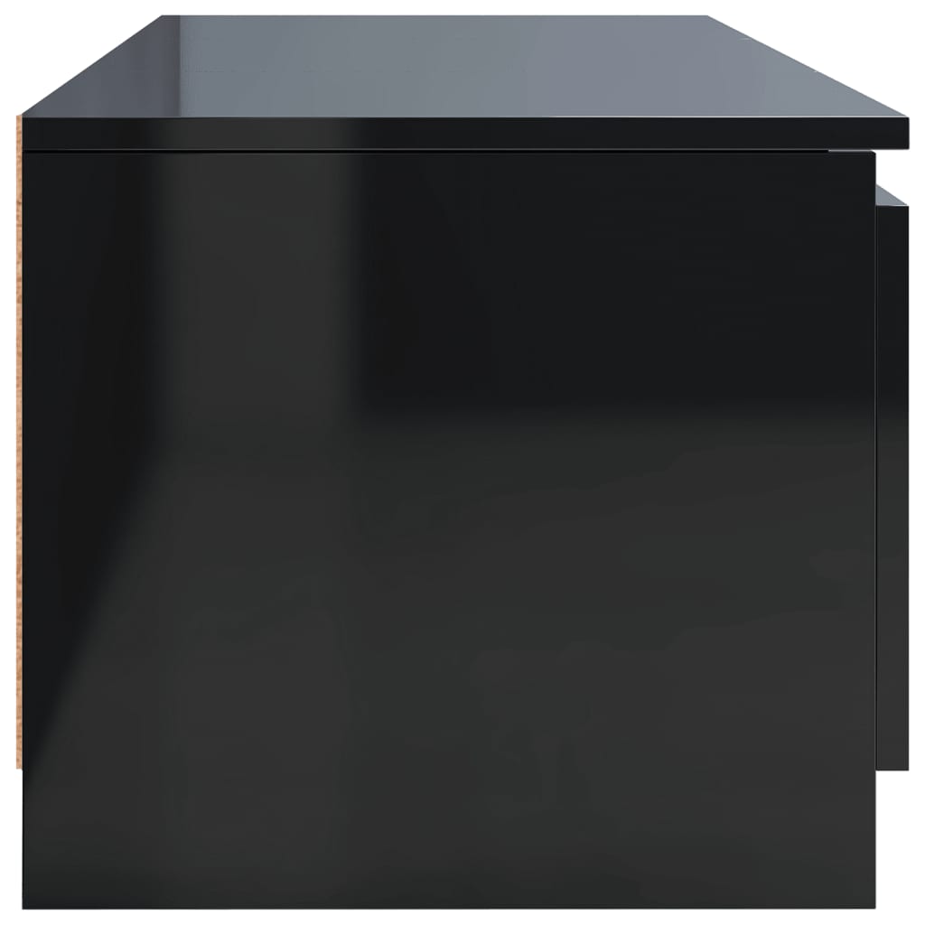 vidaXL magasfényű fekete forgácslap TV-szekrény 140 x 40 x 35,5 cm