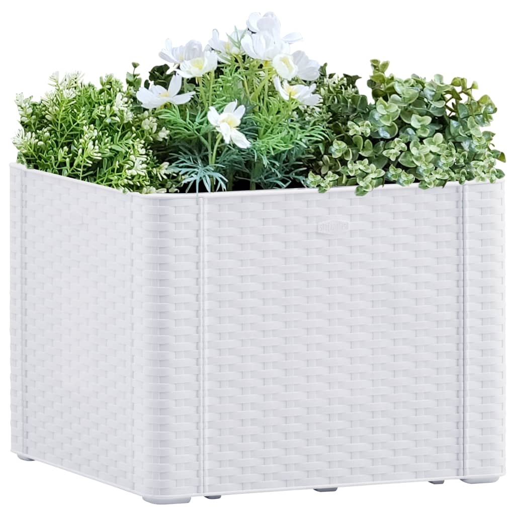 vidaXL fehér kerti magaságyás öntözőrendszerrel 43 x 43 x 33 cm