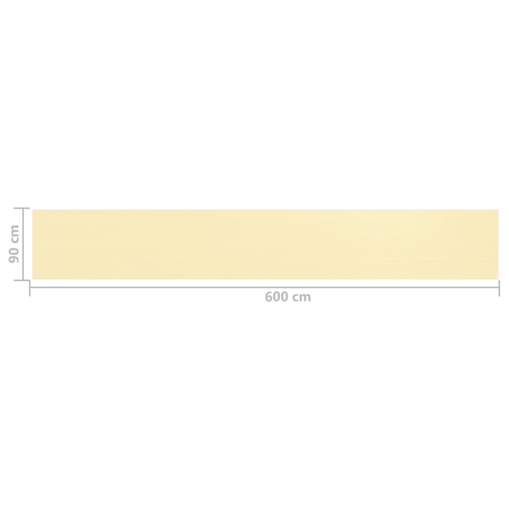 vidaXL bézs színű HDPE erkélytakaró 90 x 600 cm