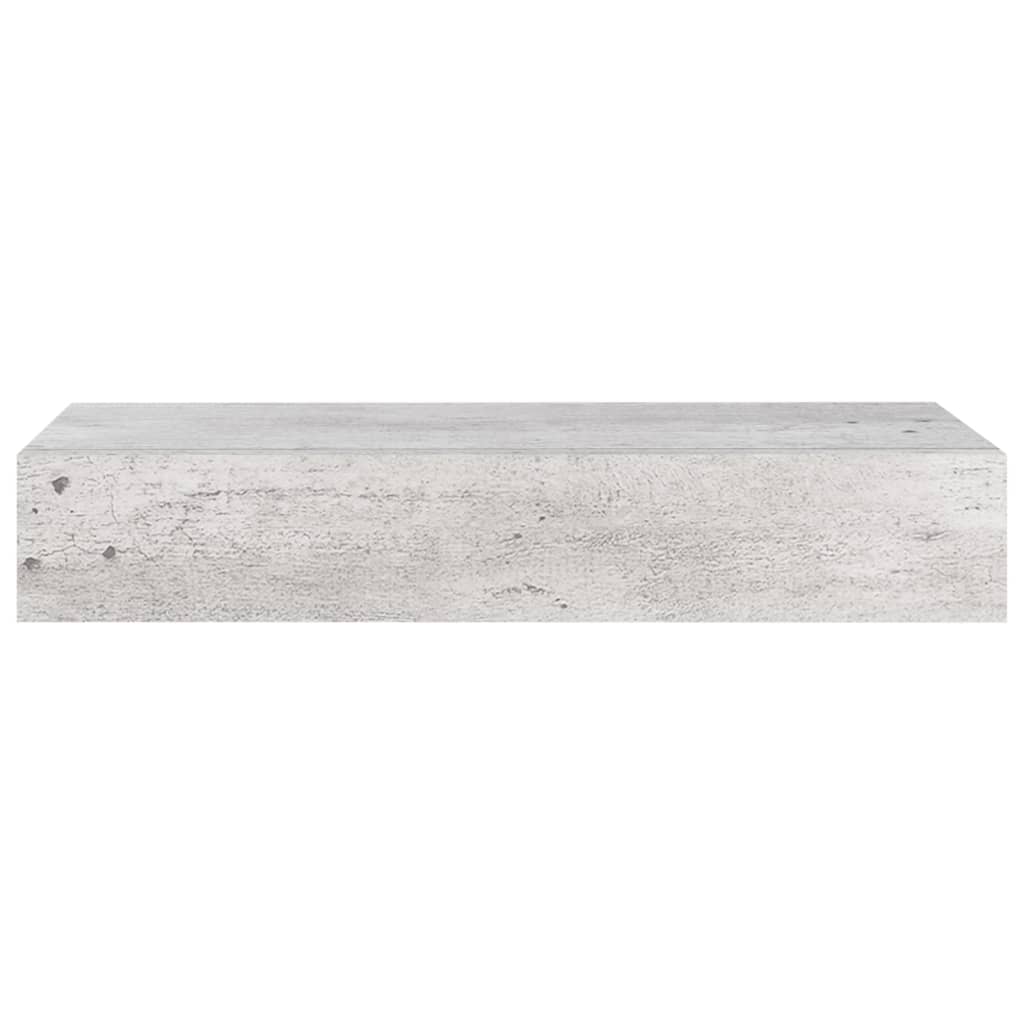 vidaXL 2 db betonszürke MDF falra szerelhető fiókos polc 60x23,5x10 cm