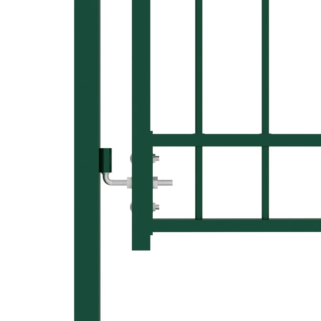 vidaXL zöld acél kerítéskapu cövekekkel 100 x 100 cm