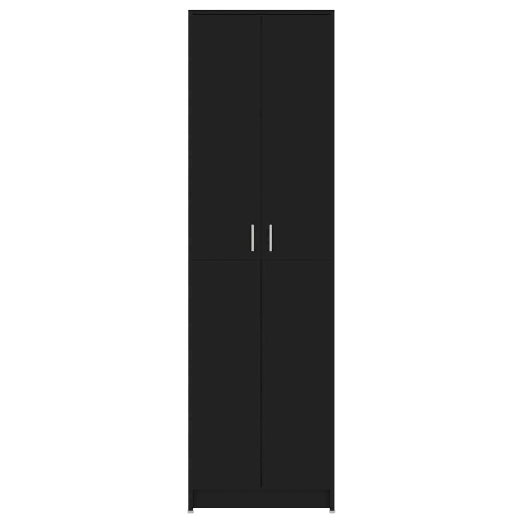 vidaXL fekete forgácslap előszobaszekrény 55 x 25 x 189 cm