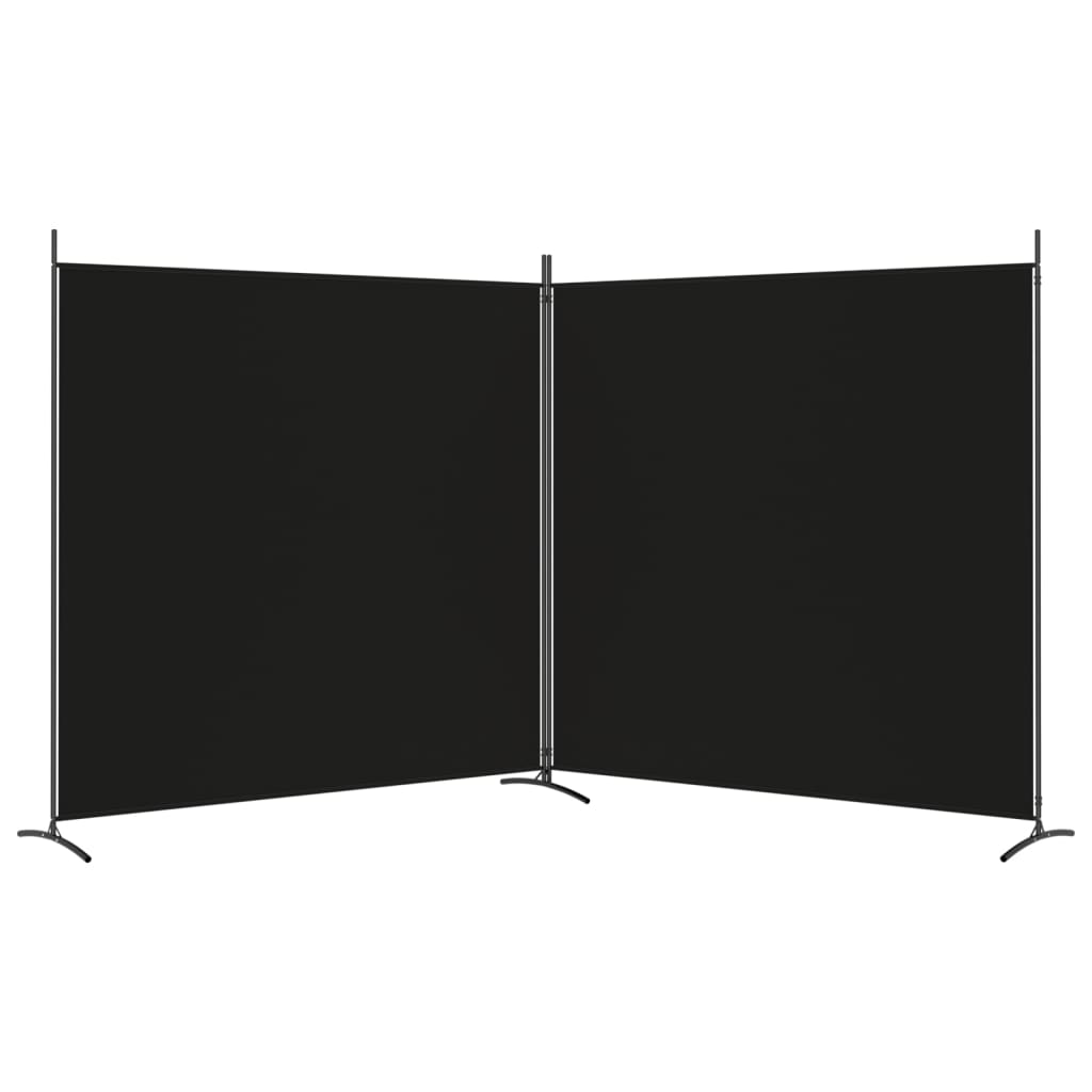 vidaXL 2 paneles fekete szövet térelválasztó 348 x 180 cm