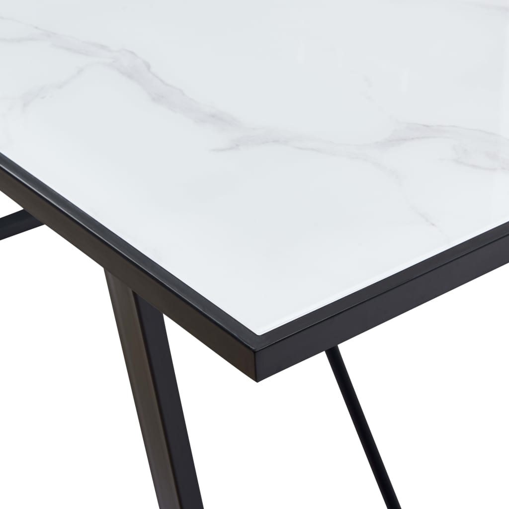 vidaXL fehér edzett üveg dohányzóasztal 160 x 80 x 75 cm