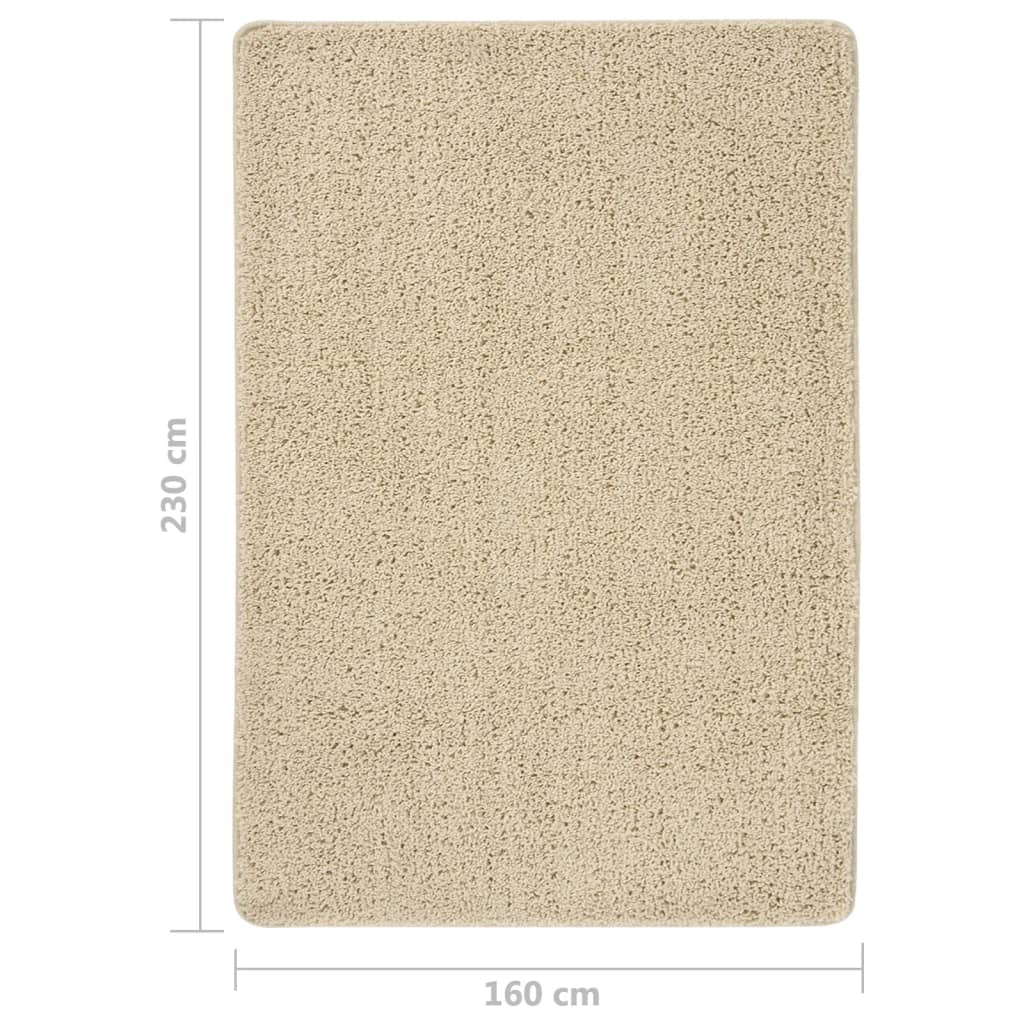 vidaXL krémszínű csúszásmentes bozontos szőnyeg 160 x 230 cm