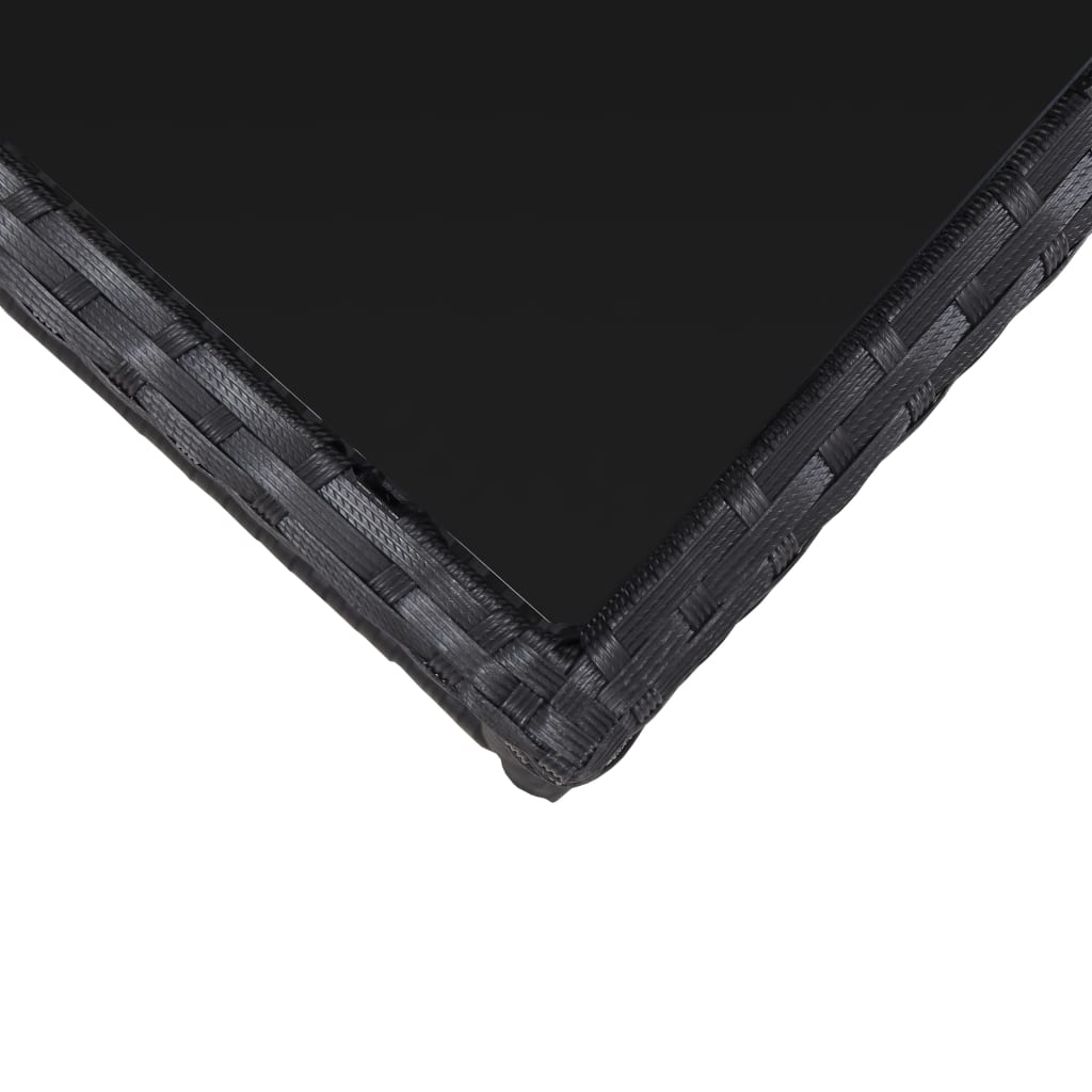 vidaXL 3 darabos fekete polyrattan bisztrószett párnákkal