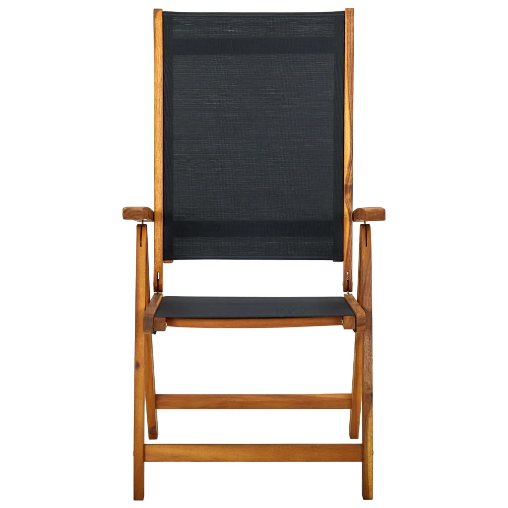 vidaXL 2 db összecsukható tömör akácfa és textilén kerti szék