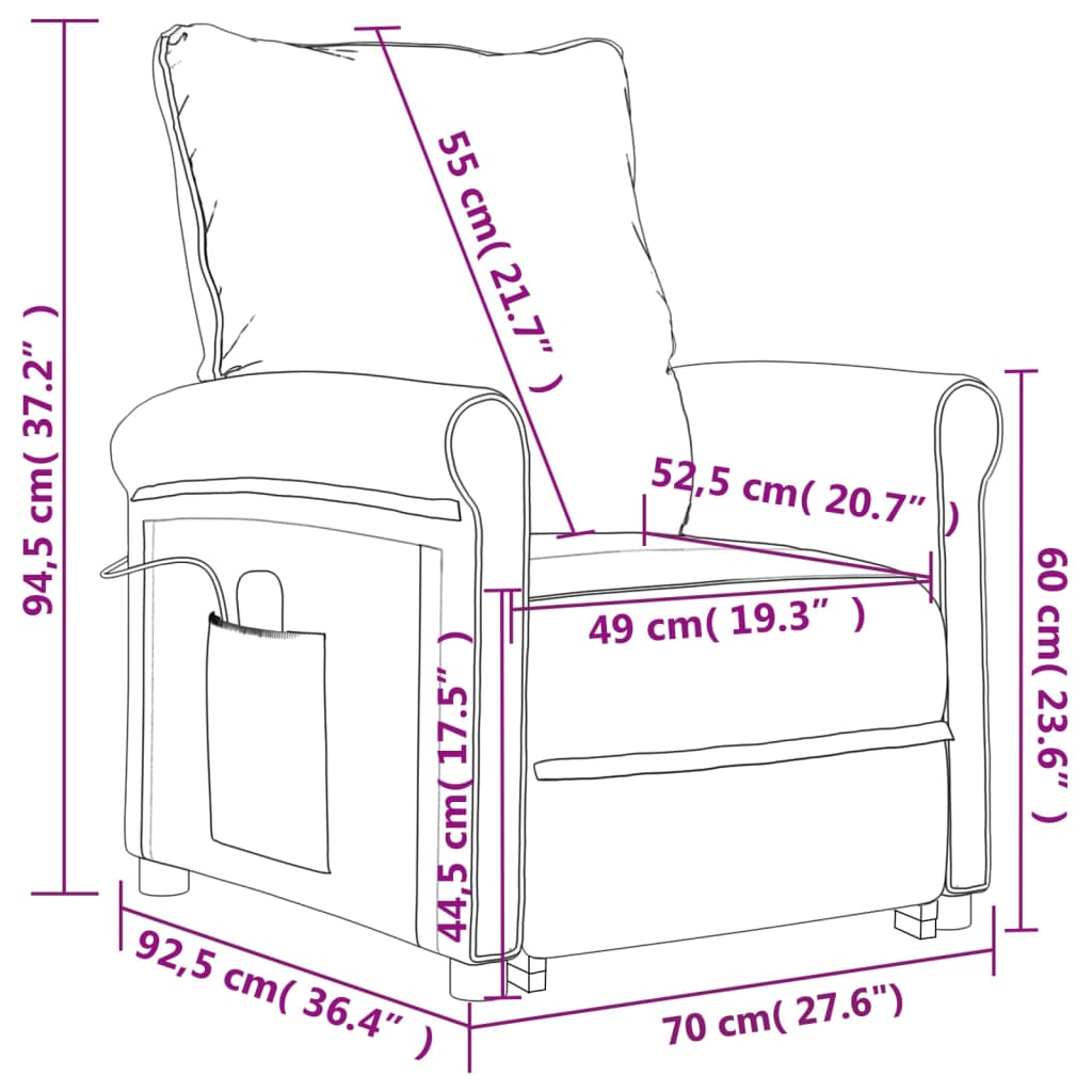 vidaXL barna szövet felállást segítő fotel