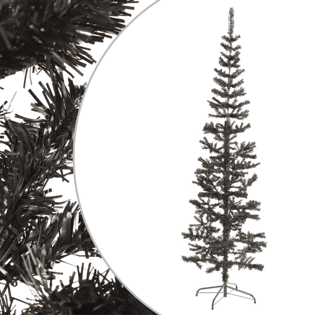 vidaXL fekete vékony karácsonyfa 210 cm