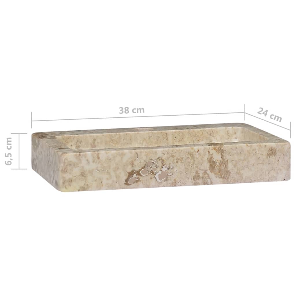 vidaXL krémszínű márvány falra szerelhető mosdókagyló 38 x 24 x 6,5 cm