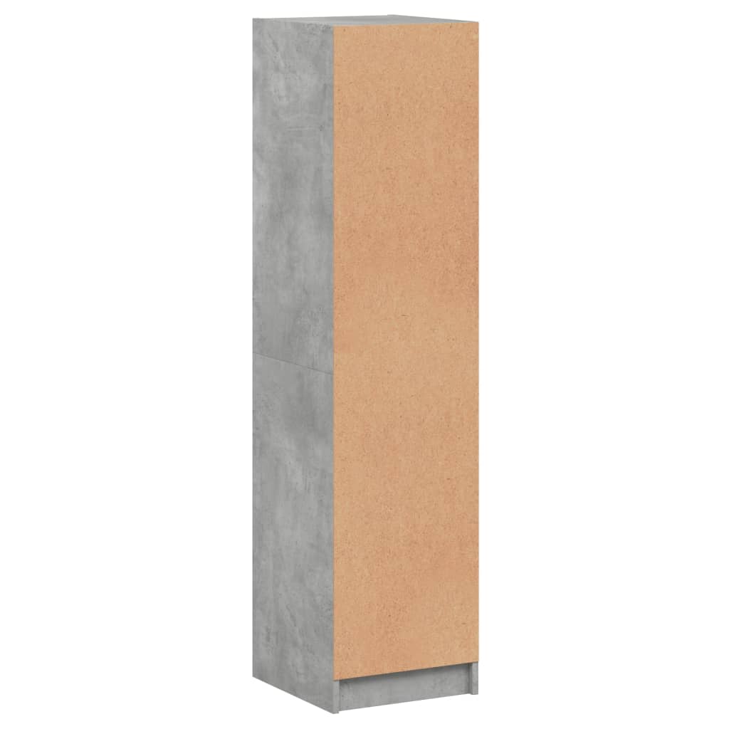 vidaXL betonszürke magasszekrény üvegajtóval 35 x 37 x 142 cm