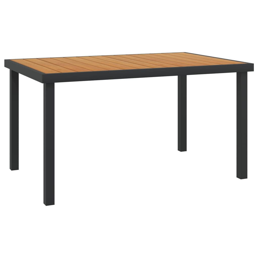 vidaXL barna alumínium és WPC kerti asztal 140 x 90 x 74 cm