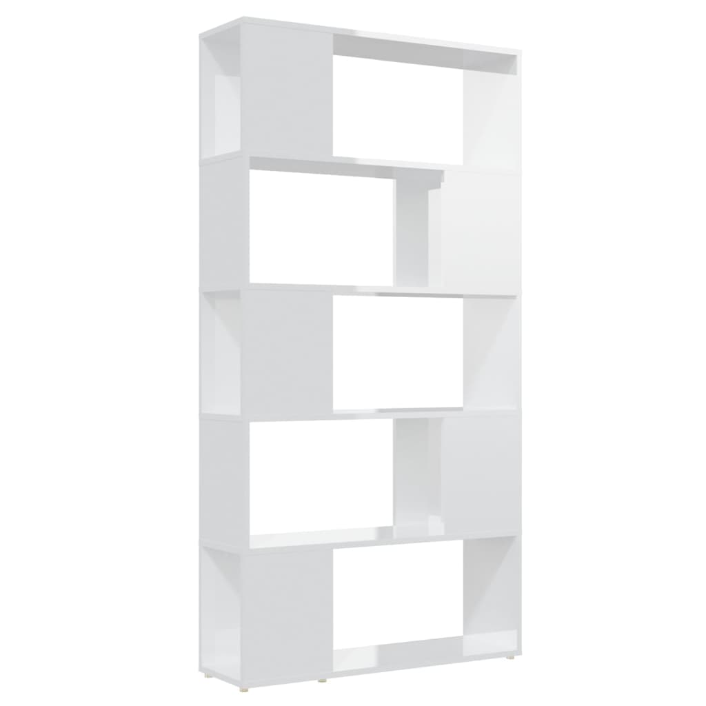vidaXL magasfényű fehér térelválasztó könyvszekrény 80 x 24 x 155 cm