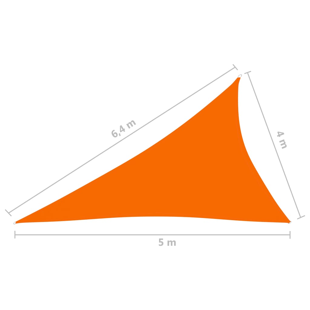 vidaXL narancssárga háromszögű oxford-szövet napvitorla 4x5x6,4 m