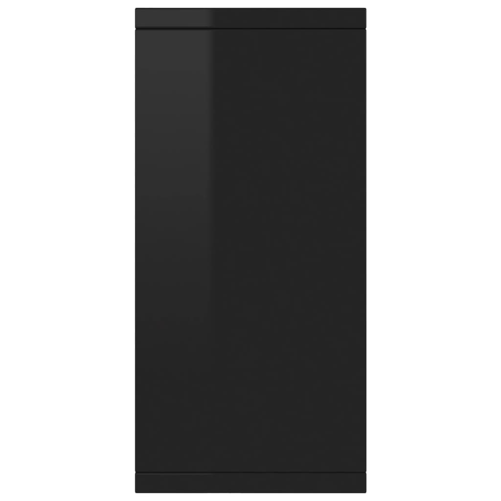 vidaXL magasfényű fekete forgácslap tálalószekrény 88 x 30 x 65 cm