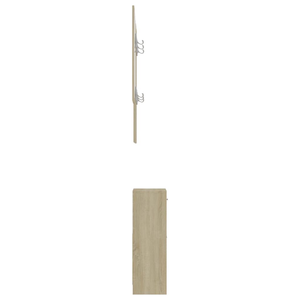 vidaXL fehér és sonoma-tölgy forgácslap előszoba bútor 100x25x76,5 cm