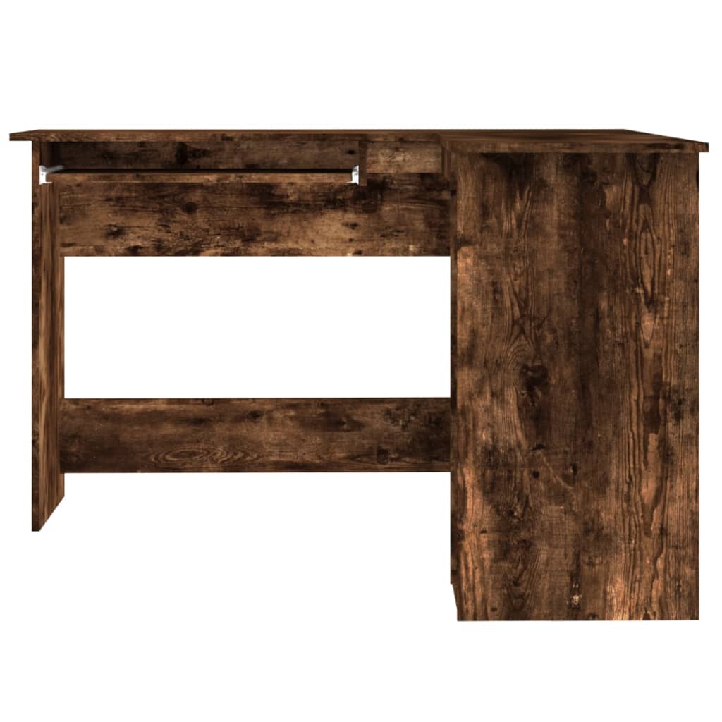 vidaXL füstös tölgyszínű szerelt fa sarokíróasztal 120 x 140 x 75 cm
