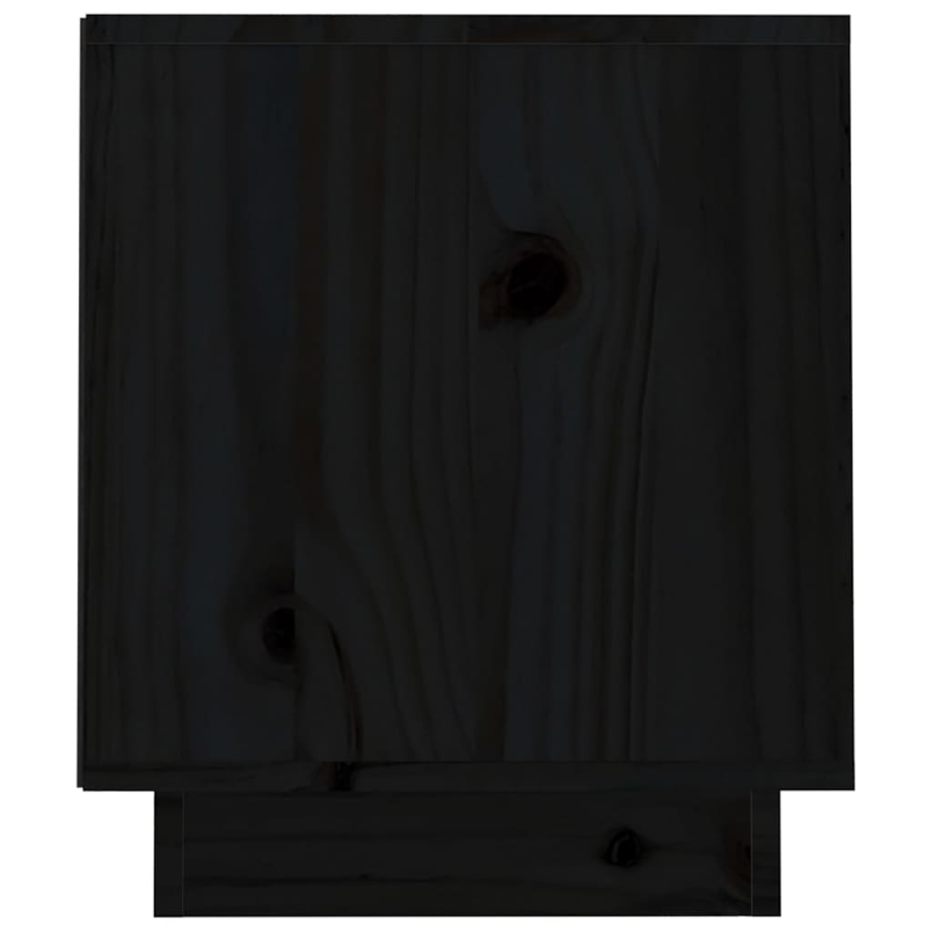 vidaXL fekete tömör fenyőfa TV-szekrény 70 x 34 x 40 cm