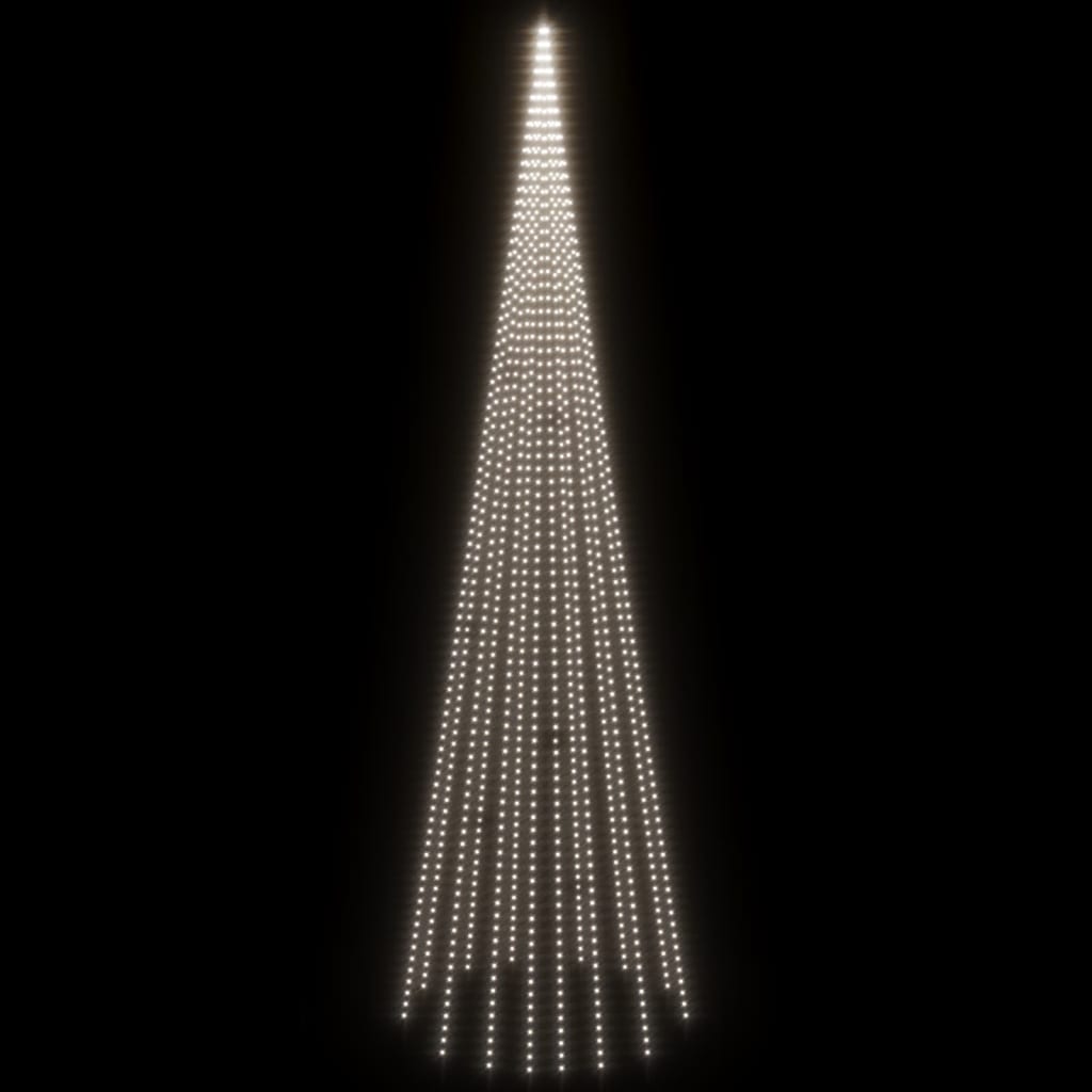 vidaXL karácsonyfa zászlórúdon 1134 hideg fehér LED-del 800 cm