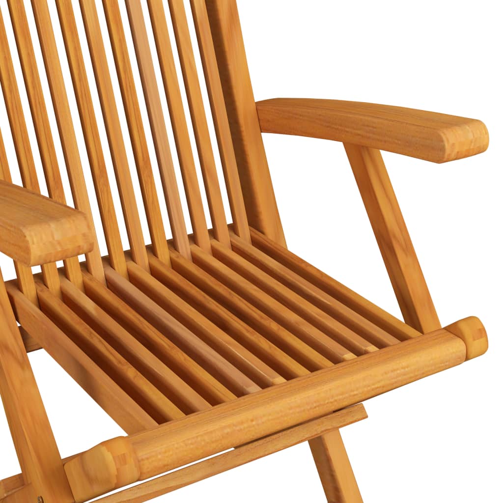 vidaXL 3 db tömör tíkfa kerti szék krémfehér párnával
