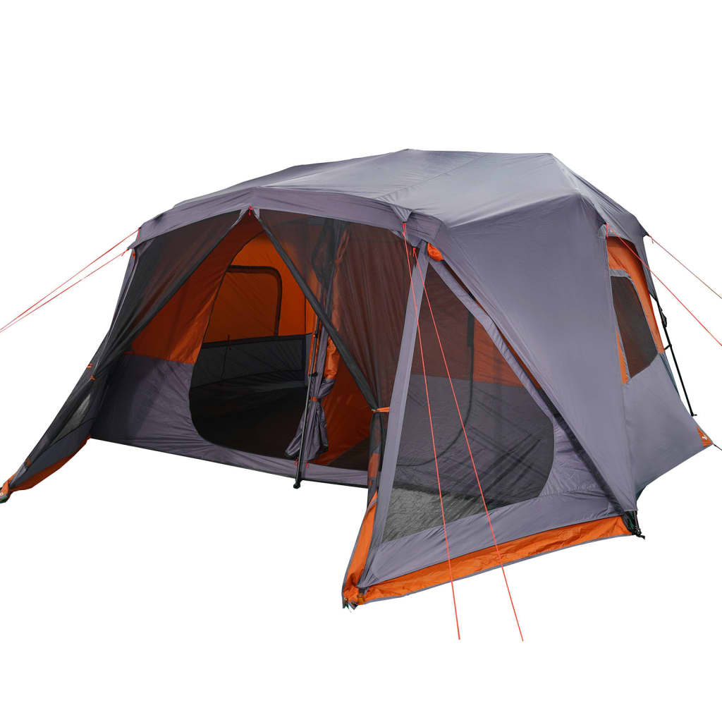 vidaXL 10 személyes szürke-narancs gyorskioldó vízálló családi sátor