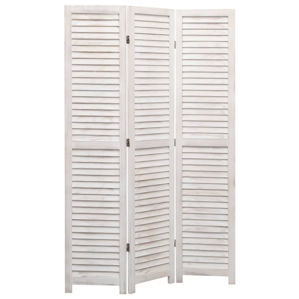 vidaXL fehér 3-paneles faparaván 105 x 165 cm