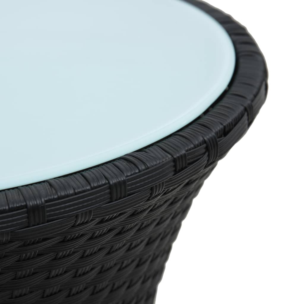 vidaXL fekete polyrattan kerti dob alakú kisasztal