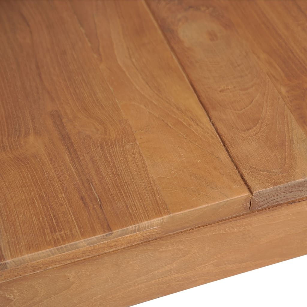 vidaXL természetes felületű tömör tíkfa étkezőasztal 180 x 90 x 76 cm