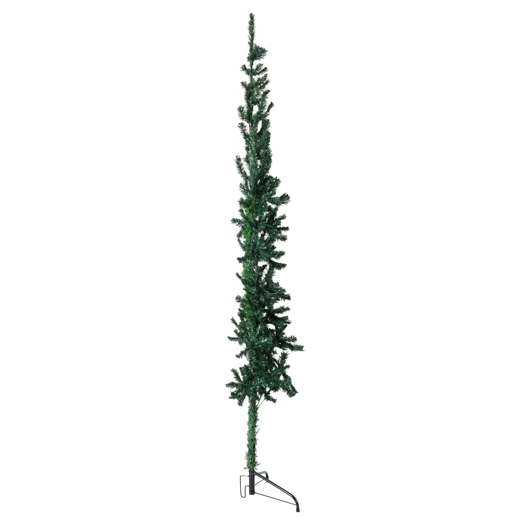 vidaXL zöld vékony fél műkarácsonyfa állvánnyal 240 cm